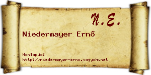 Niedermayer Ernő névjegykártya